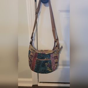 Fossil Canvas Patchwork Crossbody Purse